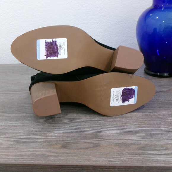 New SUSINA Black Genuine Suede Leather Boots Booties 10 High Heel Side Zipper - Picture 10 of 13